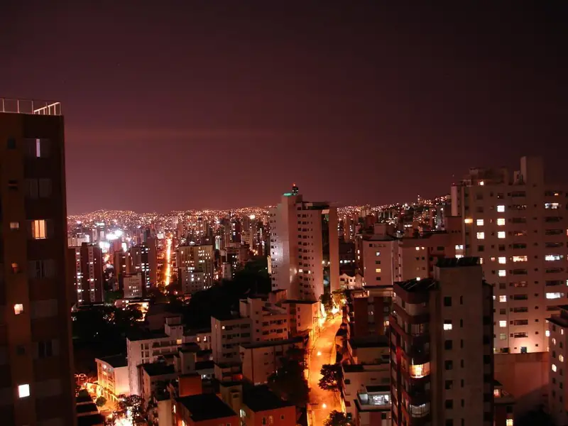 Vista noturna do Sion, bairro Sion, Belo Horizonte
